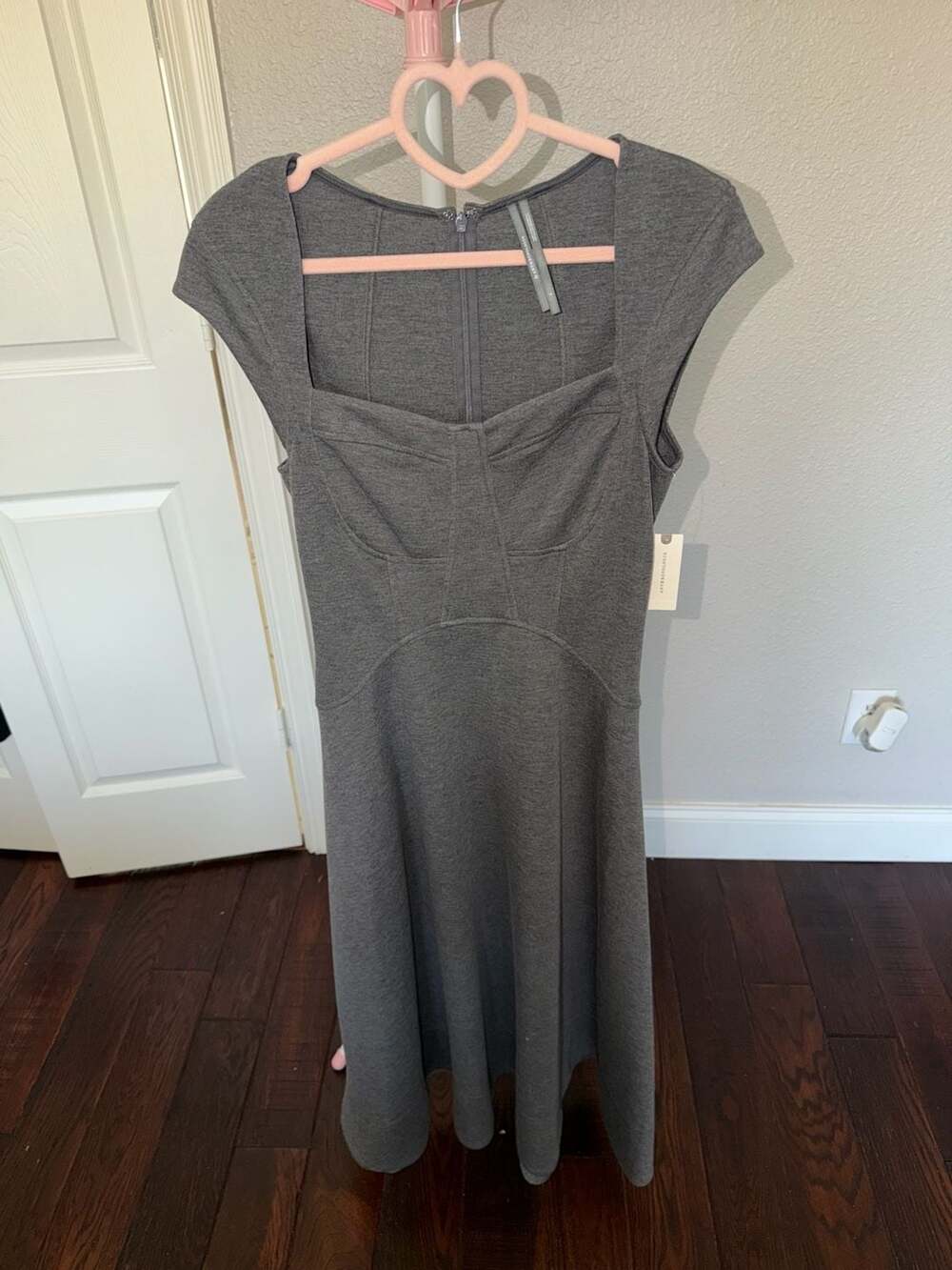 By Anthropologie Heathered Sweetheart Scuba Midi Dress